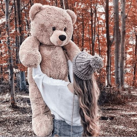 cute girl with teddy bear profile pic